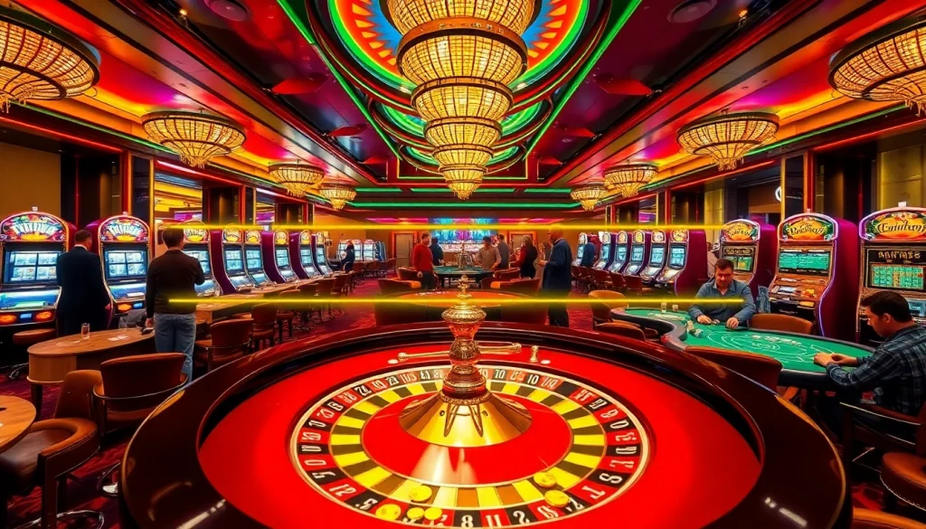 Experience the thrill of gaming at topnfljerseyswholesale.com with vibrant casino tables and excited players.