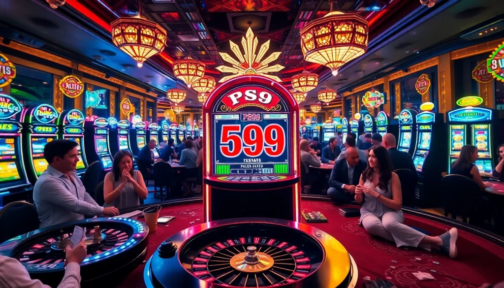 Exciting gameplay at the PS99 slot machine in a vibrant casino setting.
